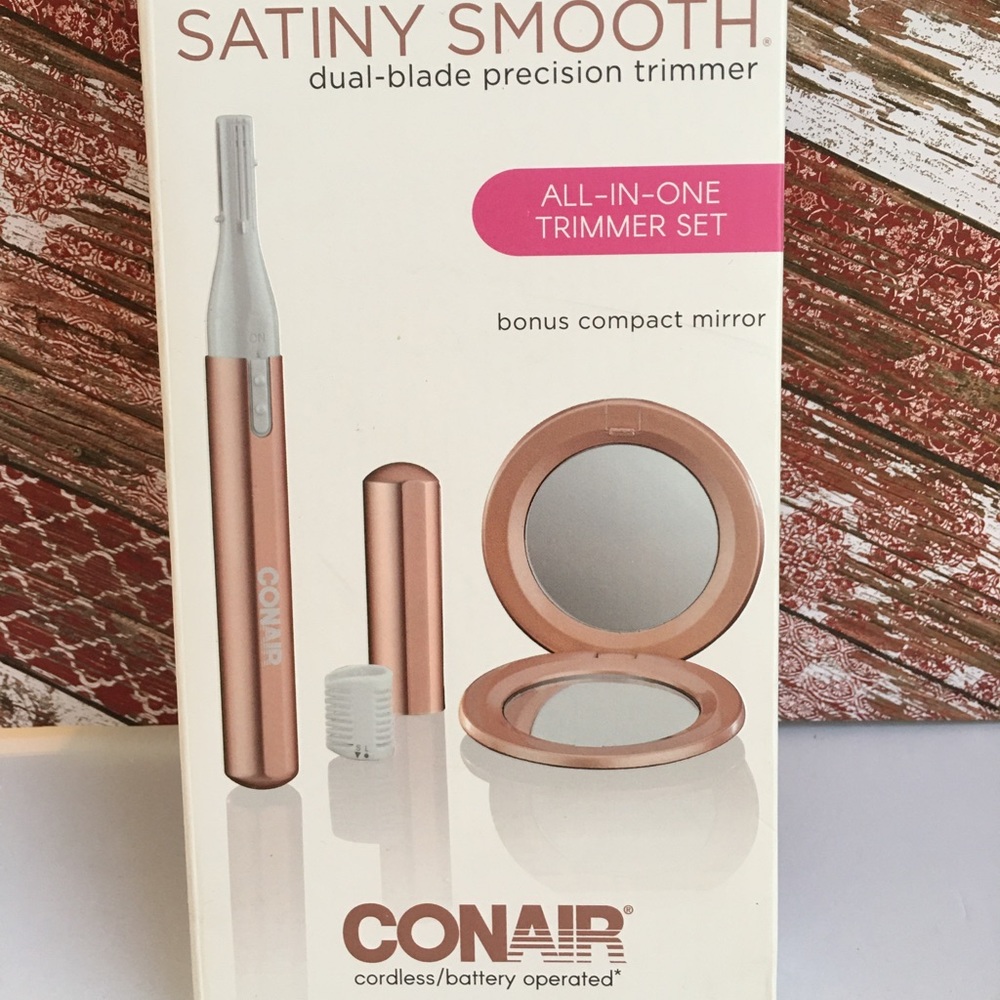Conair Satiny Smooth Dual Blade Precision Trimmer w/ Bonus compact mirror